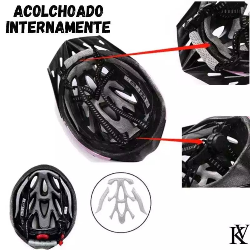 Capacete HelmX C/ Sinalizador LED Vermelho