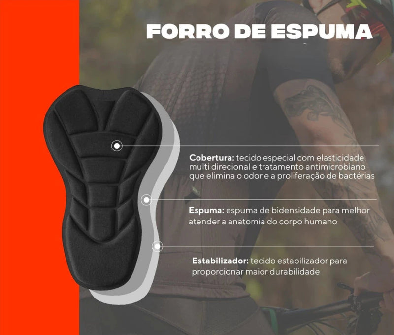 Bermuda PedalTech C/ Forro de Espuma - Masculino